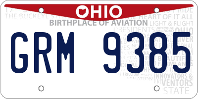 OH license plate GRM9385
