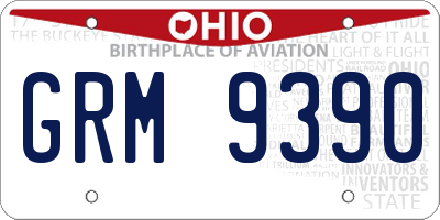 OH license plate GRM9390