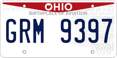 OH license plate GRM9397