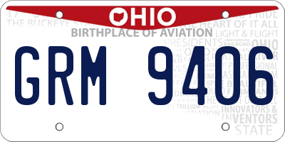 OH license plate GRM9406