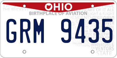 OH license plate GRM9435