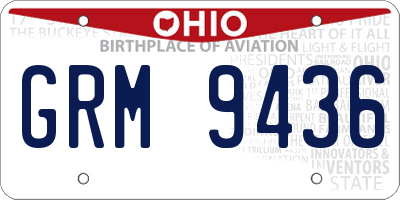 OH license plate GRM9436