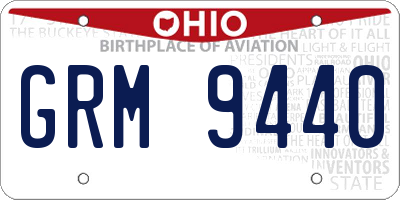 OH license plate GRM9440