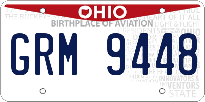 OH license plate GRM9448