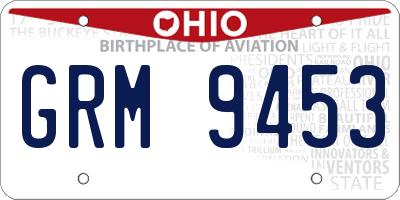 OH license plate GRM9453
