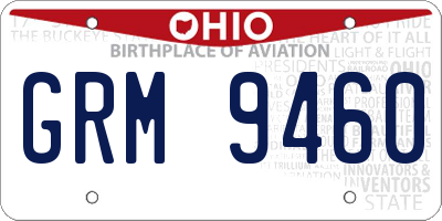 OH license plate GRM9460