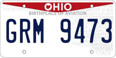OH license plate GRM9473