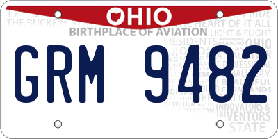 OH license plate GRM9482