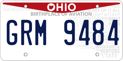 OH license plate GRM9484