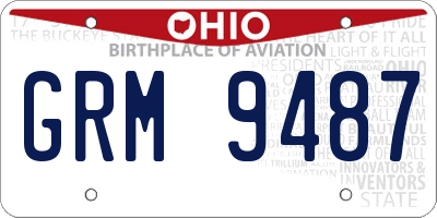 OH license plate GRM9487