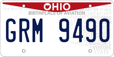 OH license plate GRM9490