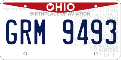 OH license plate GRM9493