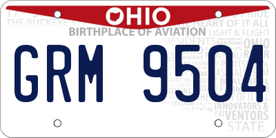OH license plate GRM9504