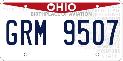 OH license plate GRM9507