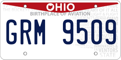 OH license plate GRM9509