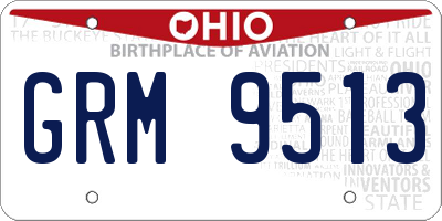 OH license plate GRM9513