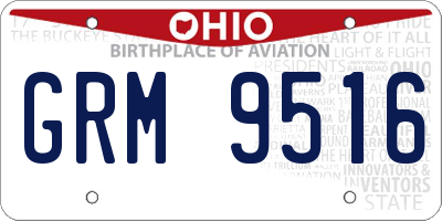 OH license plate GRM9516