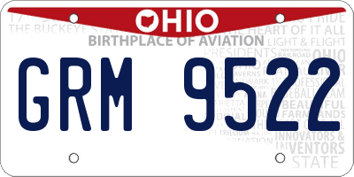 OH license plate GRM9522