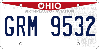 OH license plate GRM9532