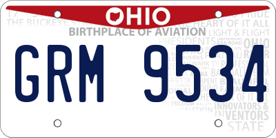 OH license plate GRM9534