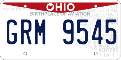OH license plate GRM9545