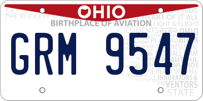 OH license plate GRM9547