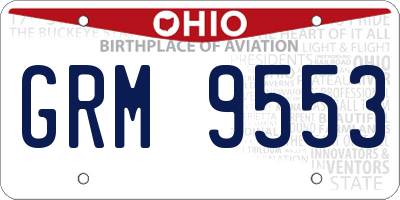 OH license plate GRM9553