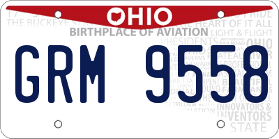 OH license plate GRM9558