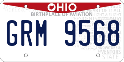 OH license plate GRM9568