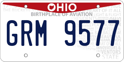 OH license plate GRM9577