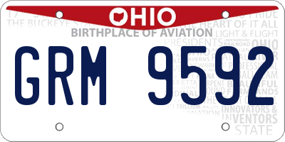 OH license plate GRM9592
