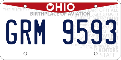 OH license plate GRM9593
