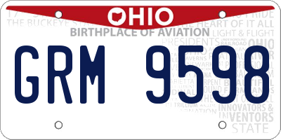 OH license plate GRM9598