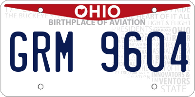 OH license plate GRM9604