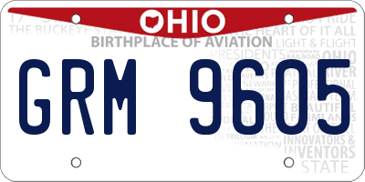 OH license plate GRM9605