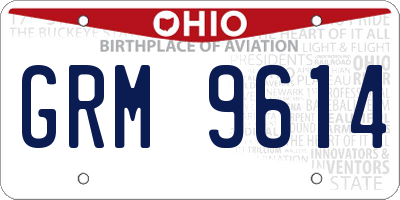 OH license plate GRM9614