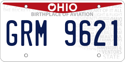 OH license plate GRM9621