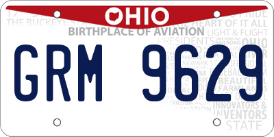 OH license plate GRM9629
