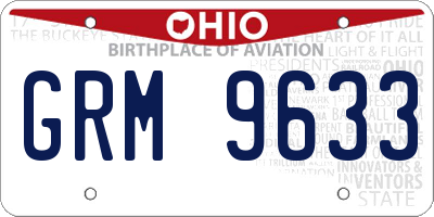 OH license plate GRM9633