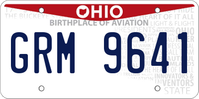 OH license plate GRM9641