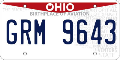 OH license plate GRM9643