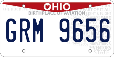 OH license plate GRM9656