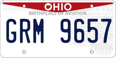 OH license plate GRM9657