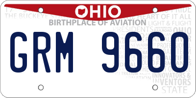 OH license plate GRM9660