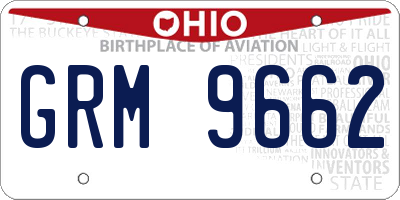 OH license plate GRM9662