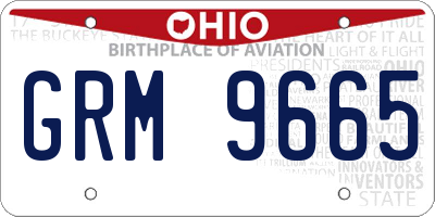 OH license plate GRM9665