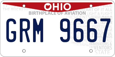 OH license plate GRM9667