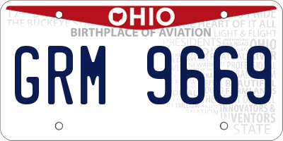 OH license plate GRM9669