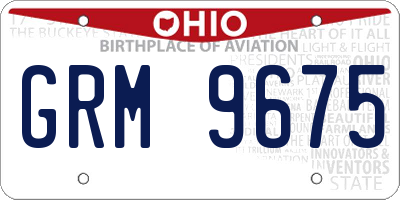 OH license plate GRM9675
