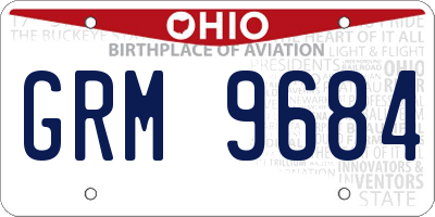 OH license plate GRM9684